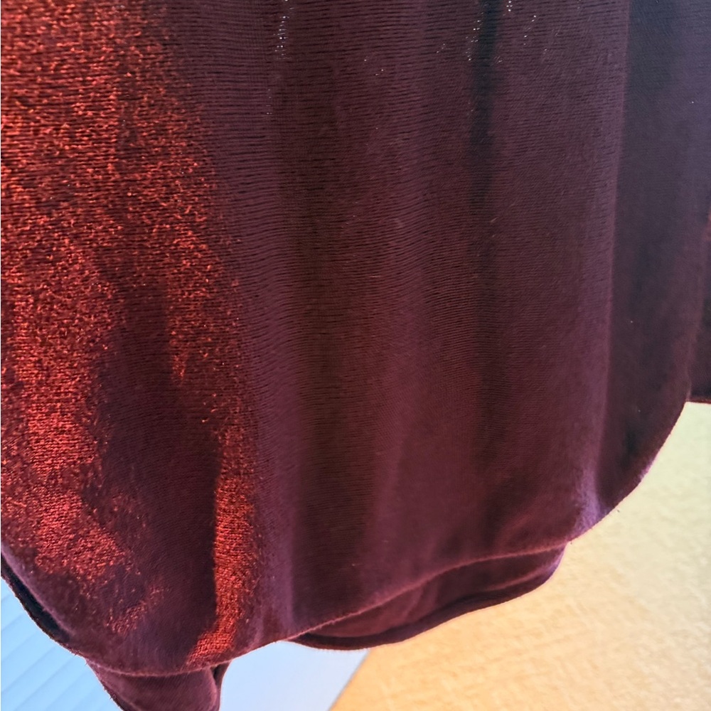 Michael Kors sweater, size small burgundy knit top with gold zippers - Picture 3 of 9